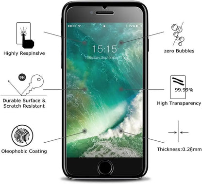 HD Protective Glass For iPhone SE 2020/ SE 2022/iPhone 6 6S 7 8 Plus 2/4Pcs Transparent Screen Protector 9H