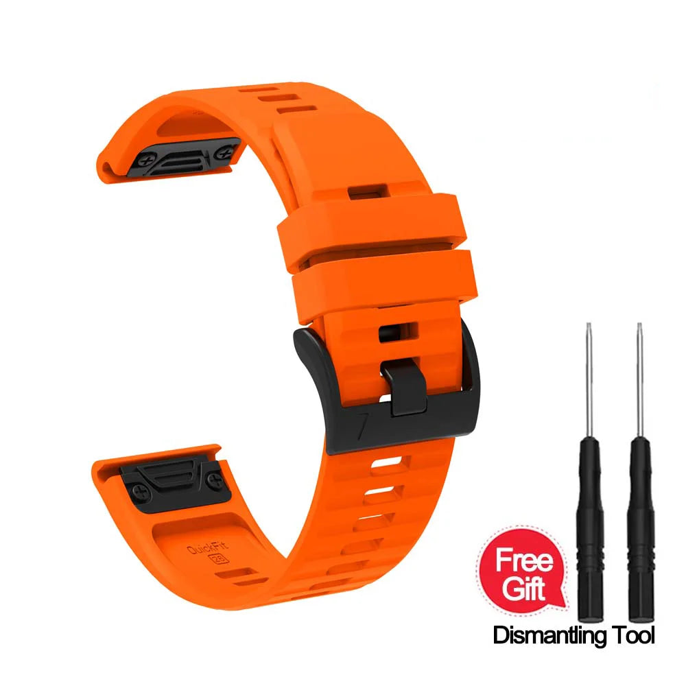 22mm 26mm Quick Fit Silicone Strap For Garmin Fenix 8/7/7X/6/6X Pro/5/5X Plus Replacement Watch Band For Garmin EPIX/Enduro 3
