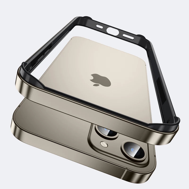 Hybrid Silicone Frame Aluminum Metal Phone Case For iPhone 17 16 15 14 13 12 Pro Max Better Heat Bumper