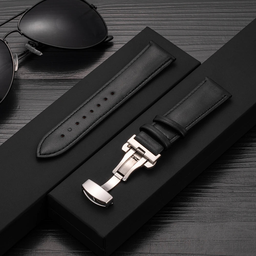 20 22mm Leather Strap for Samsung Galaxy Watch 6 Classic 43/47mm Smartwatch Wrist Band for Huawei Watch 3 4 Pro for Amazfit GTS