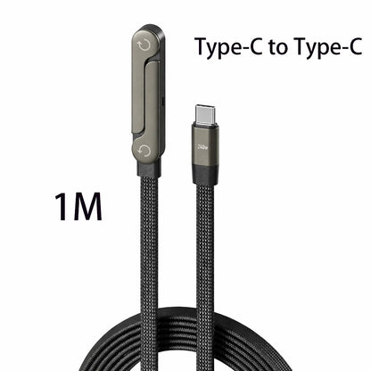 USB C to USB C Cable 240W Fast Charging Right Angle Type C Cable with Foldable Stand 1M 1.5M for iPhone 17 16 Samsung S25 S24