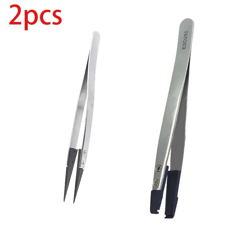 Watch Hands Installation Work Tweezers Straight Elbow Handle Stainless Antistatic Plastic Tweezers ESD-259 ESD-259A ESD-7A