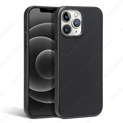 Official Original Animated Leather Cases for iPhone 16 13 14 15 Pro Max for Magsafe Magnetic Wireless Charging Cover For 15 Plus