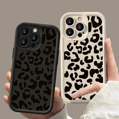 Leopard Print Pattern Phone Case for IPhone 11 12 13 14 15 Pro Max X XR XS Max 7 8 Plus SE2 Shockproof Silicone Soft Back Cover