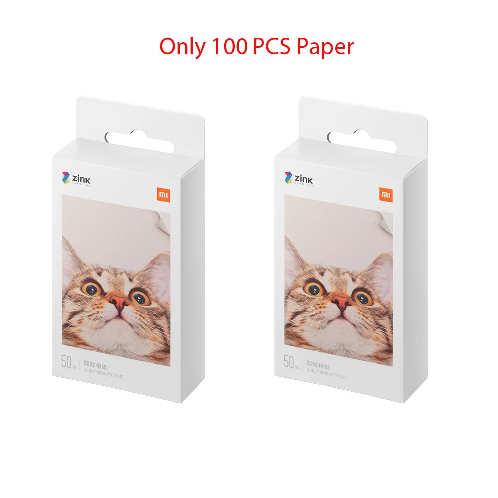 Xiaomi ZINK Pocket Printer Paper Self-adhesive Photo Print 50/100/150/200 Sheets Xiaomi 3inch Mini Printer Papers