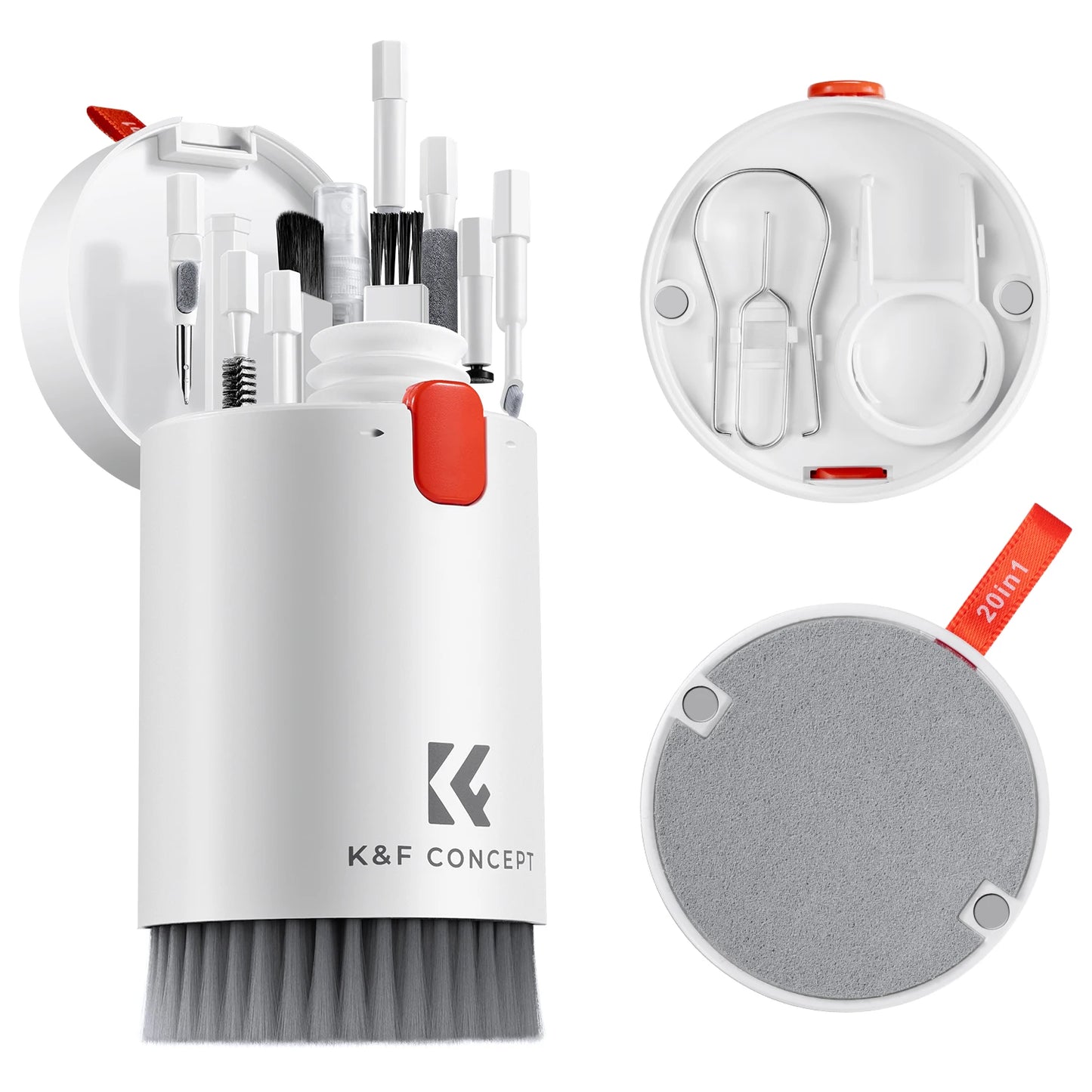 K&F CONCEPT New Laptop Mobile Screen 20-in-1 Cleaning Kits Computer Keyboard Brush Cleaning Spray for iPhone AirPods Camera iPad