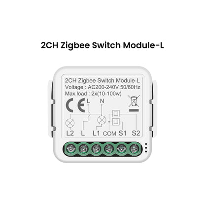 GIRIER Tuya ZigBee Smart Switch Module No Neutral Wire Required 1/2/3/4CH DIY Smart Breaker Relay Supports 2-way Control Alexa