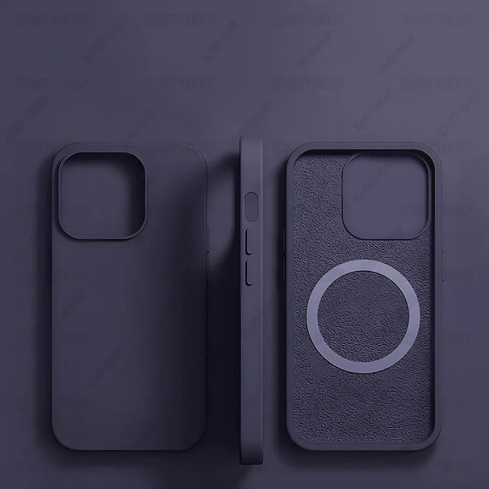Original Magnetic Liquid Silicone Shockproof Case For iPhone 16 11 12 14 13 15 Pro Max 16 Plus For Magsafe Wireless Charge Cover