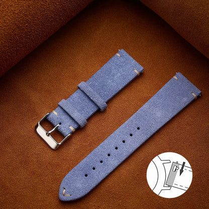 Wristband 20mm 22mm 4mm 16mm 18mm Quick Release Soft Suede Strap Brown Watch Bands Calfskin Bracelet Women&Men Accessories