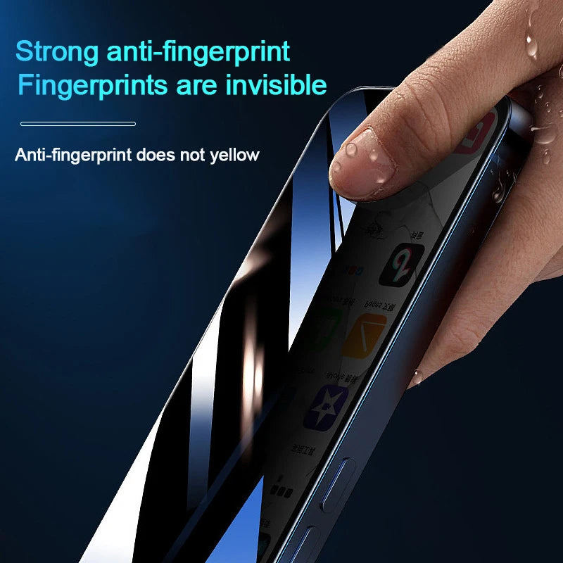 1-2Pcs Full Cover Privacy Screen Protector For IPhone 16 15 13 11 14Pro Max Anti-spy Tempered Glass For iPhone X XS Max XR Glass