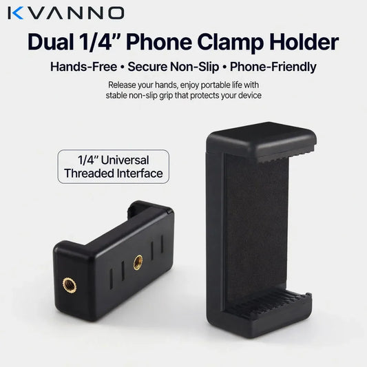 KVANNO Universal Phone Tripod Mount 1/4'' Screw Holder Clip Adapter For phone Video Recording Vlog Photography Stand Accessories