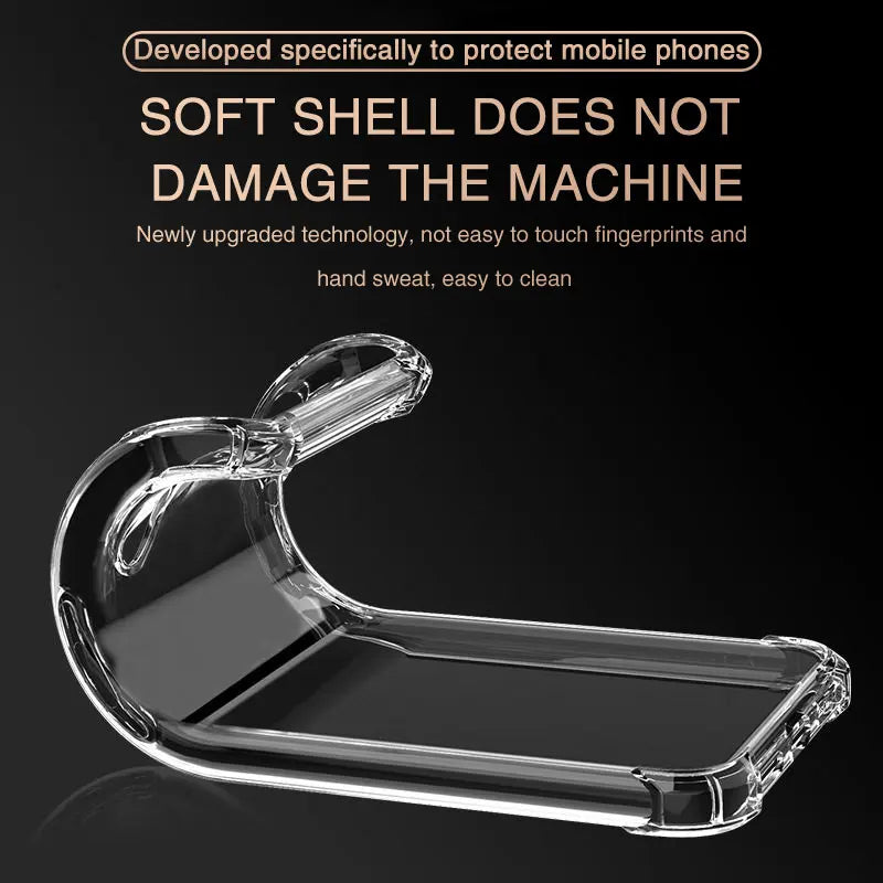 Luxury Clear Shockproof Phone Case For iPhone X Xr Xs Max Case 11 12 13 14 Pro Max 8 7 6s Plus SE 2020 Silicone Back Cover