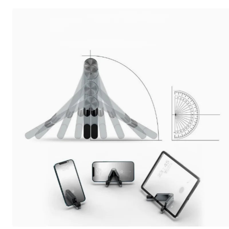 Universal Mini Size Aluminum Portable Folding Desk Mount Holder Bracket Mobile Phone Cradle Foldable Stand for Cellphone