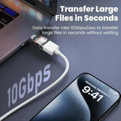 120W USB 3.2 to Type C OTG Adapter Fast Charging 10Gbps Data Audio Transfer For MacBook iPad iPhone 15 16 17 Huawei Xiaomi PC