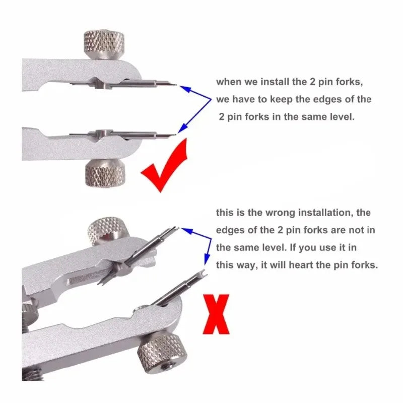 Aluminum Alloy Watch Band Remover Plier Spring Bar V-Shaped Adjuster Watch Strap Repair Tool for Watch Maintenance