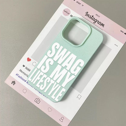 Swag Lifstyle Case For IPhone 17 16 15 14 13 12 11 Pro Max Silicone Leather Cover Iphone 13 15 16 17 Air Pro Max TPU Cover