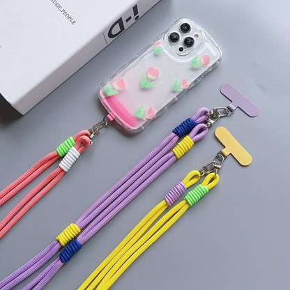 Personalized Trend Double Color Mobile Phone ZY Universal Lanyard Diagonal Span Long Shoulder Strap Rope Fashion Safety Rope