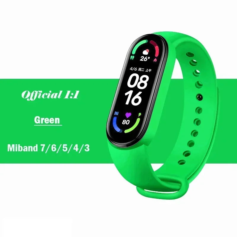 Watch Strap For Xiaomi Mi Band 7 6 5 4 3 Wristband Silicone Bracelet Wrist Straps MiBand 3/4 band5 band6 Smartwatch Accessories