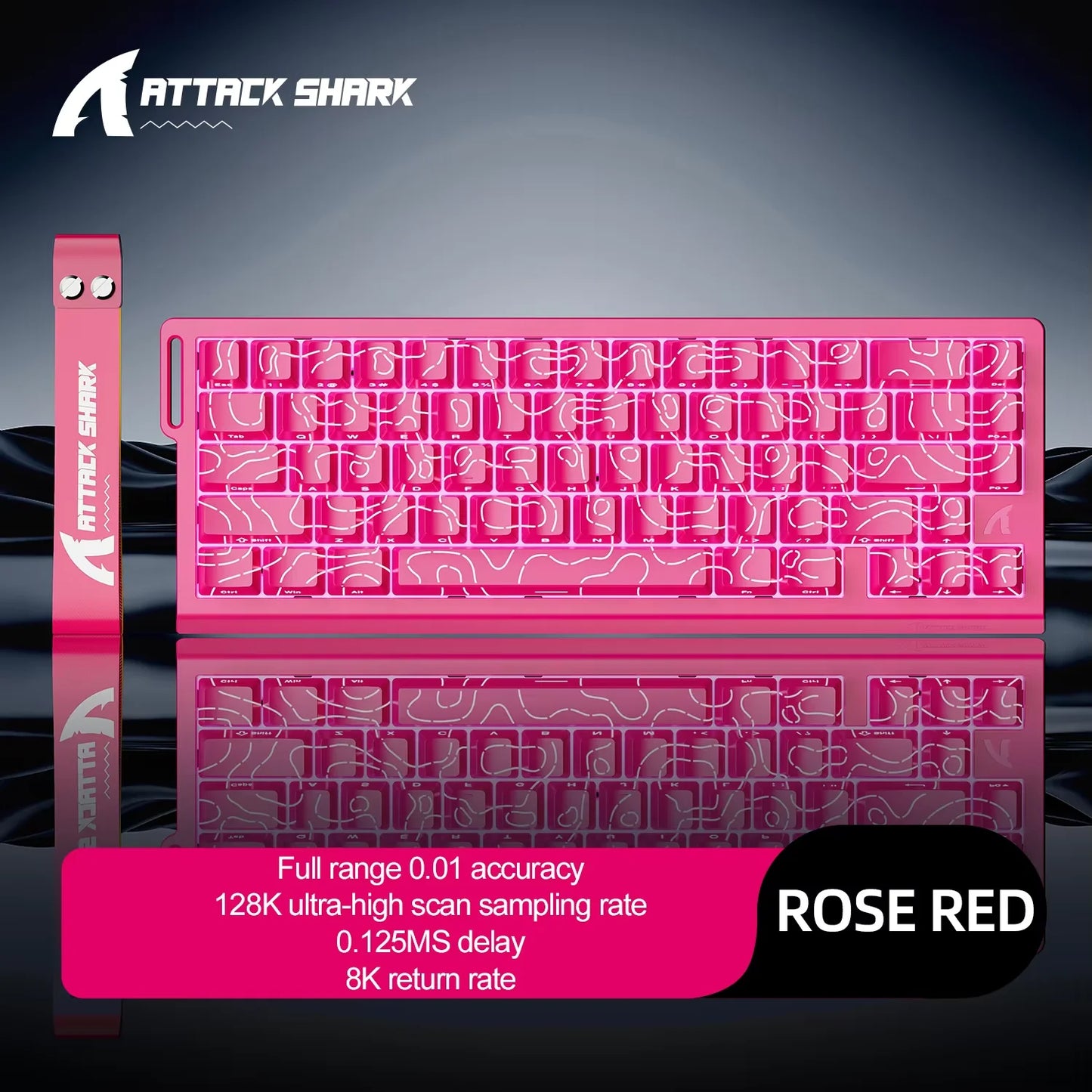 Attack Shark X68HE RGB Mechanical Keyboard,Supports Web Driver,0.01mm Rapid Trigg,8000 Hz Rate of Return,0.125ms,Wired Design