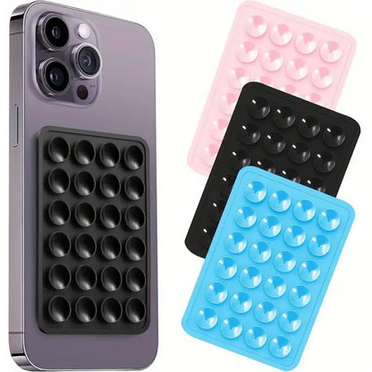 Silicone Suction Cup Wall Stand Multifunctional Square Anti-Slip Single-Sided Phone Holder Back Sticker Mount for Mobile Phone
