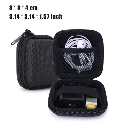 Mini Square EVA Earphone Protective Box Waterproof Digital Charger Headphone Storage Bag USB Data Cable Organizer Carrying Pouch
