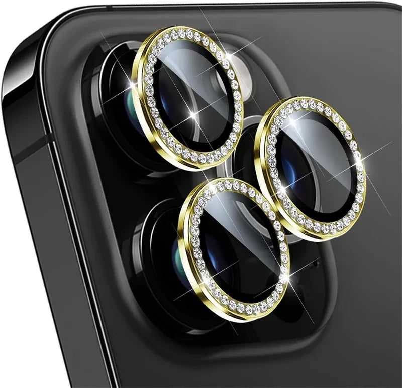 Glitter Diamond Rhinestone Camera Lens Protector for iPhone 17 Pro Max 16 16Pro 15 14  Plus 13 12 Mini 11 Air 17Pro 13Pro 12Pro