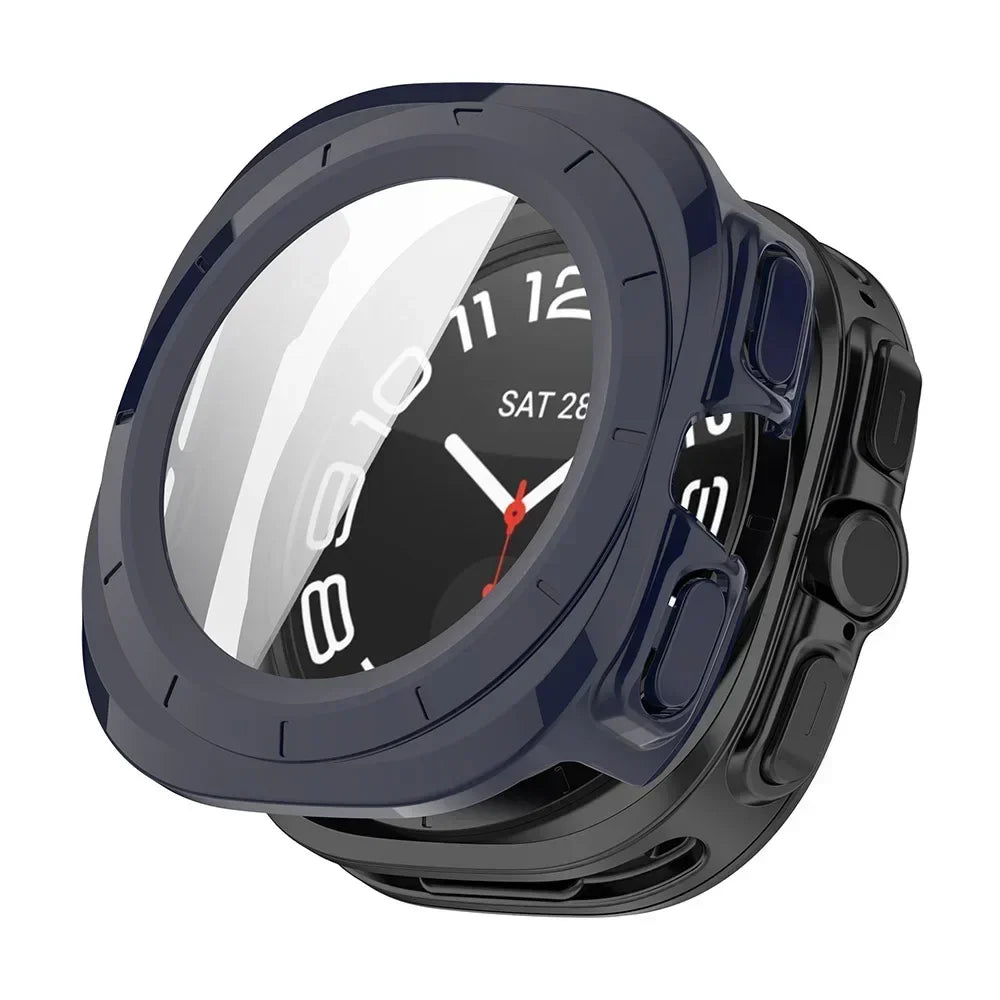 PC Case for Samsung Galaxy Watch 7 Ultra 47mm Tempered Glass Anti-scratch Screen Protector Bumper Protective Cover Accessories