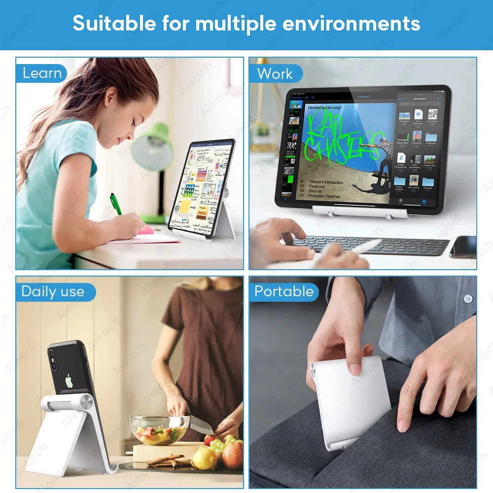 Desktops Holder For Tablet 7.9 to 11 inch , Adjustable Folding Bracket Tablet Stand For iPad Xiaomi Samsung Mobile Phone Support
