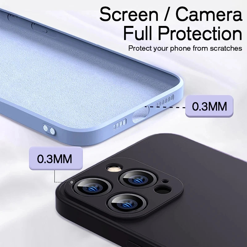 Luxury Original Liquid Silicone Case for IPhone 14 13 12 11 Pro Max Shockproof Case