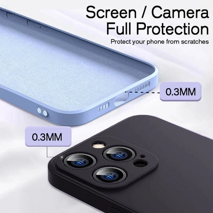 Luxury Original Liquid Silicone Case for IPhone 14 13 12 11 Pro Max Shockproof Case