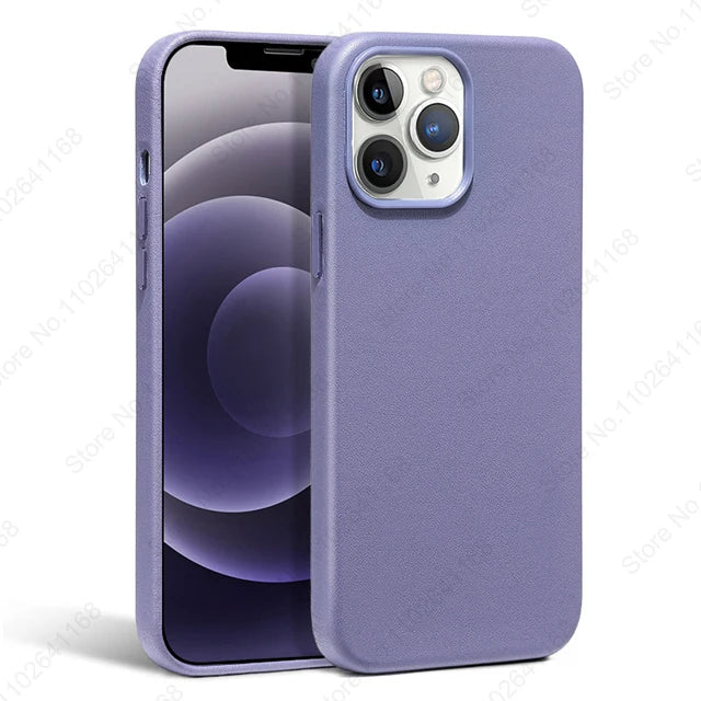 Official Original Animated Leather Cases for iPhone 16 13 14 15 Pro Max for Magsafe Magnetic Wireless Charging Cover For 15 Plus