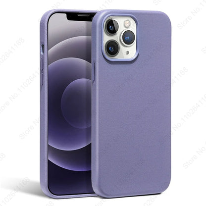Official Original Animated Leather Cases for iPhone 16 13 14 15 Pro Max for Magsafe Magnetic Wireless Charging Cover For 15 Plus