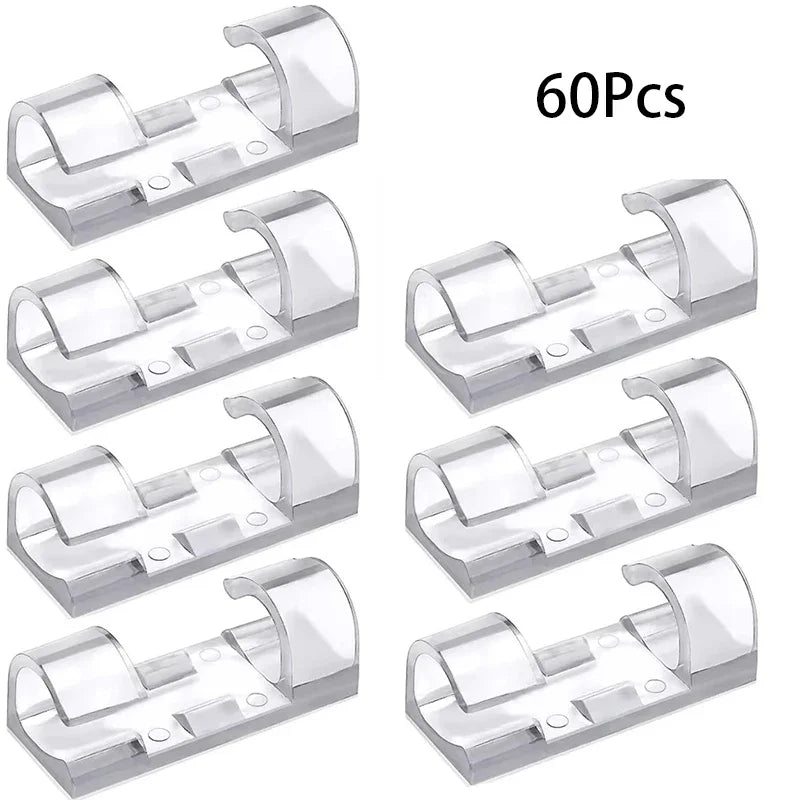 20 40PCS Cable Clips Organizer Wire Management Holder USB Charging Data Cable Spool Wall Mount Hook for Home Office