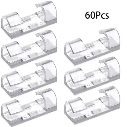 20 40PCS Cable Clips Organizer Wire Management Holder USB Charging Data Cable Spool Wall Mount Hook for Home Office