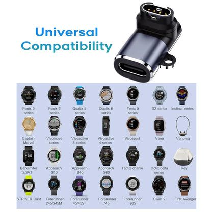 USB C 90 Degree Adapter,Garmin Watch Charger to USB C Cable Converter for Garmin Fenix 7 7S 7X 6S 6X 5 5S 5X,Forerunner 945 245