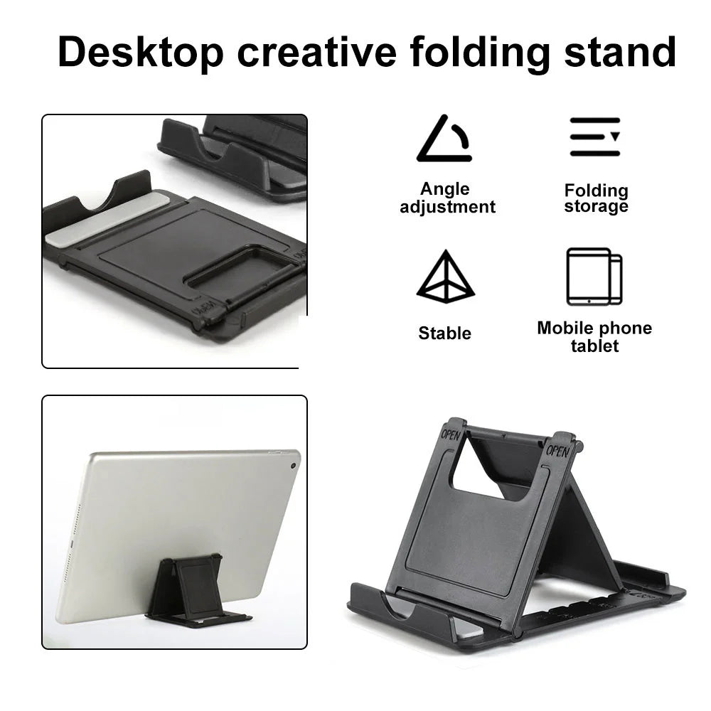 Portable Desktop Phone Tablet Stand Folding Holder Flexible Foldable Smartphone Mobile Phone Bracket Universal Lazy Desk Stand