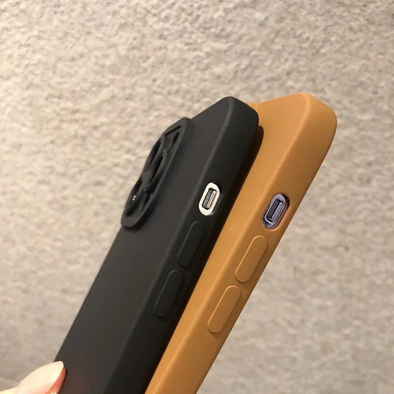 Matte Soft Silicone Phone Case for iPhone 15 14 Plus 13 12  Pro Max Plus 11 Lens Protection Shockproof Cover