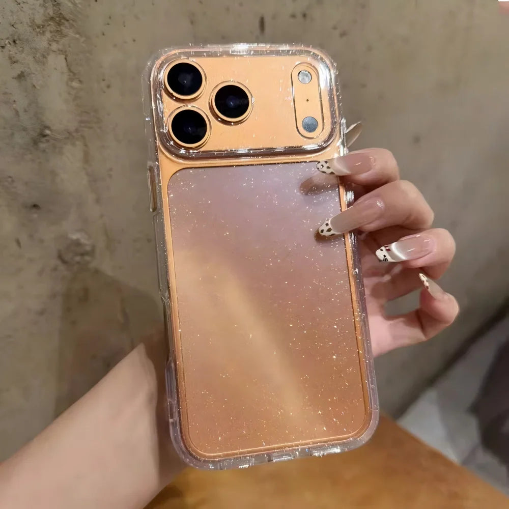 Ultra Thin Clear Glitter Soft Silicone Phone Case For iPhone 17 Air 16 15 14 13 Pro Max Plus Transparent Shiny Solid Color Cover