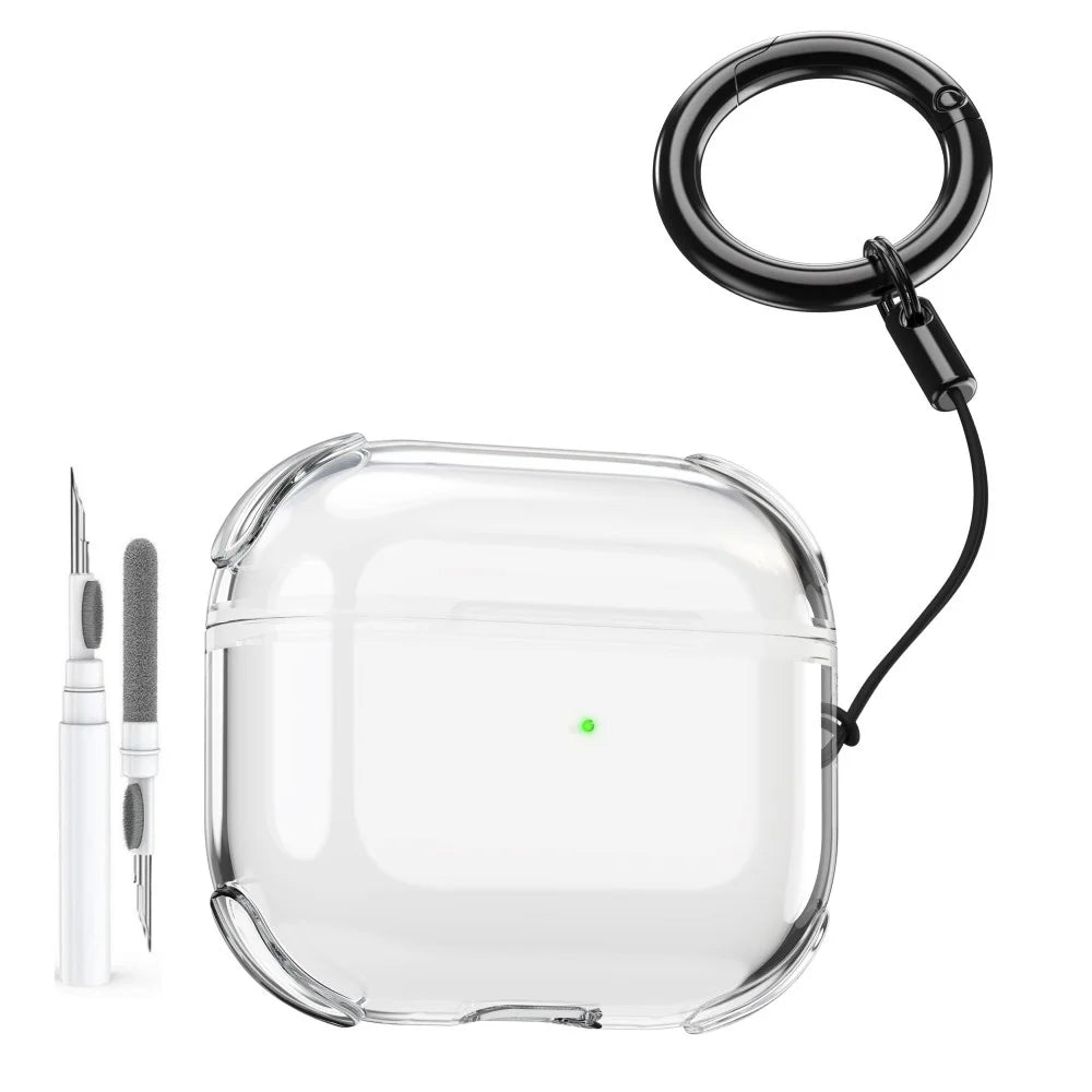 Clear Case For AirPods Pro 3 with Lanyard Keychain & Cleaning Kit Soft TPU Shockproof Protective Case Cover For AirPods Pro 3