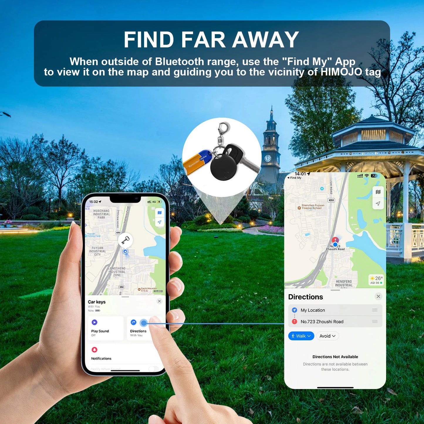 Wallet Tracker MFi Find My AirTag Left Behind Reminder Play Sound Far Away Location via Network Siri Lost Item ID IOS Smart Tag