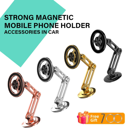 Mobile Phone Magnetic Holder for Magsafe Foldable Strong Magnet Stand Mount Car Dashboard GPS Bracket For iPhone 16 15 14 Xiaomi