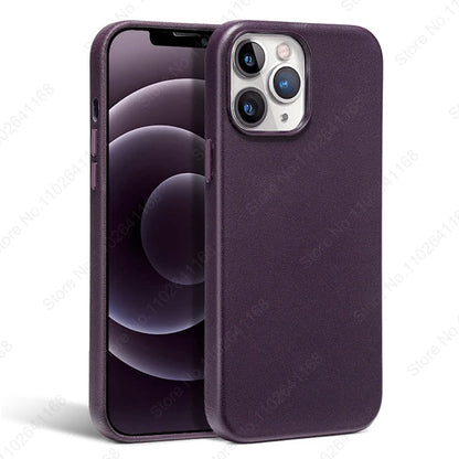 Official Original Animated Leather Cases for iPhone 16 13 14 15 Pro Max for Magsafe Magnetic Wireless Charging Cover For 15 Plus