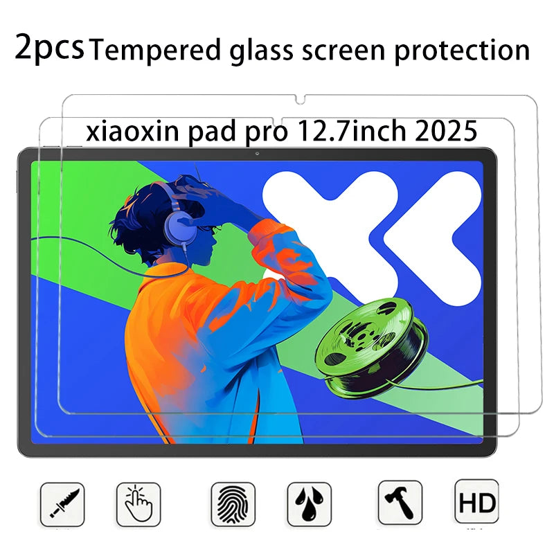 2PCS Tempered Glass For Lenovo Xiaoxin Pad Pro 12.7 2023 2024 2025 12.7 Screen Protector For Xiaoxin Pad 2024 11 inch Glass Film