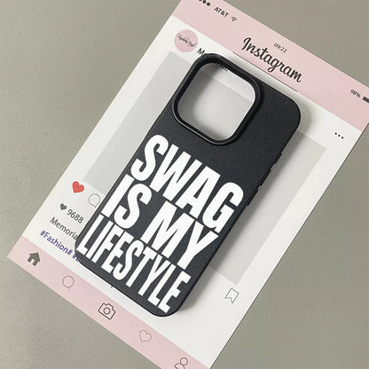 Swag Lifstyle Case For IPhone 17 16 15 14 13 12 11 Pro Max Silicone Leather Cover Iphone 13 15 16 17 Air Pro Max TPU Cover