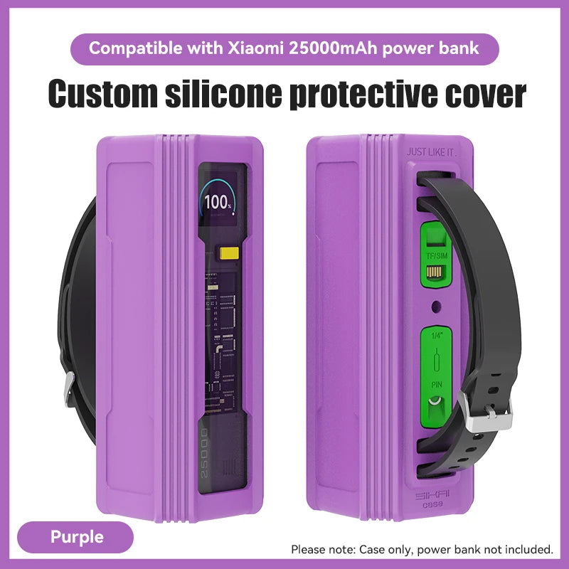 Silicone Case for Xiaomi Mi power bank 25000mAh 212W Explorer Edition TF/SIM card PIN storage Carrying Travel Case Storage Bag