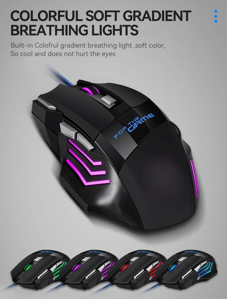1 PC ITLY New Hyperspeed USB Gaming Mouse RGB Backlit Ergonomic Game Mice 7D Esports Wired Mouse for Laptop PC Gamer