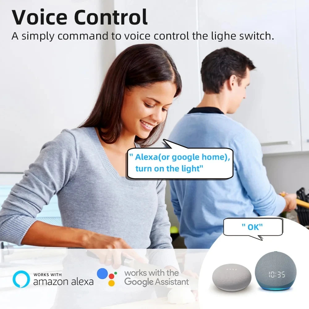 16A Wifi Smart Switch Smart Home Light Switches Module 2 Way Control Work with Tuya Smart Life Alexa Google Home Switch