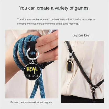 8MMx120CM Bold Long Mobile Phone Lanyard Universal Crossbody Hanging Shoulder Strap Detachable Neck Cord Anti-Lost Lanyard