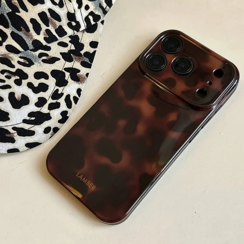 Amber Retro Brown Imd Shockproof Phone Case For IPhone 17 16 15 14 12 11 13 Pro Max Plus Air Protector Back Cover