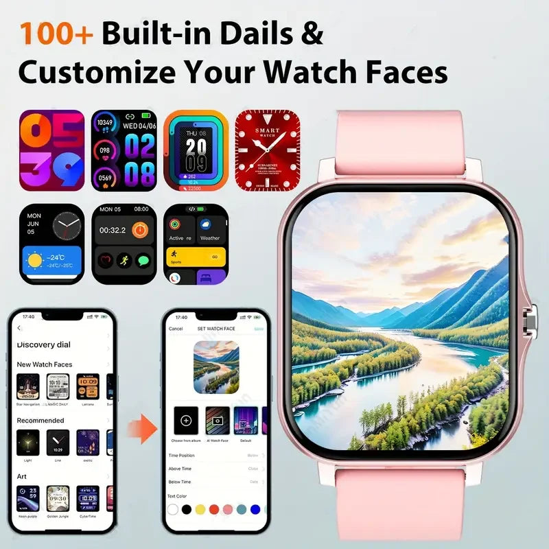 KESHUYOU 2025 New Smart Watch Bluetooth Talking Blood Oxygen/Blood Pressure Monitor Smart Watch for Women Men Holiday Gift